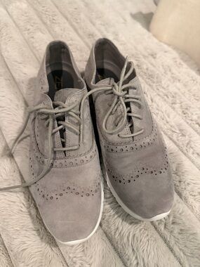 Cole Haan Light Gray Suede ZeroGrand Shoes